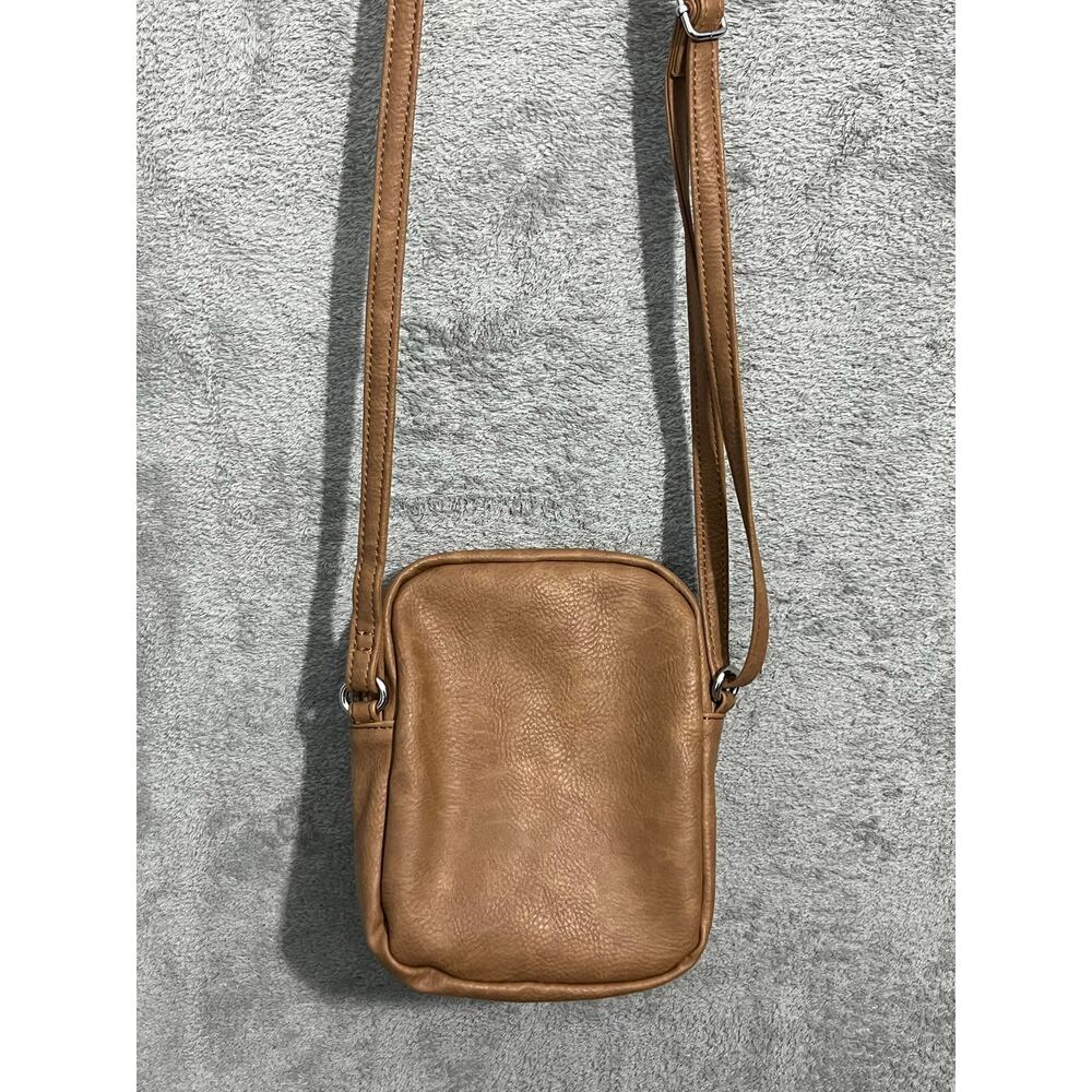 Multisac Crossbody Mini Purse Tan Faux Leather Travel Commuter Minimalist - Picture 4 of 10